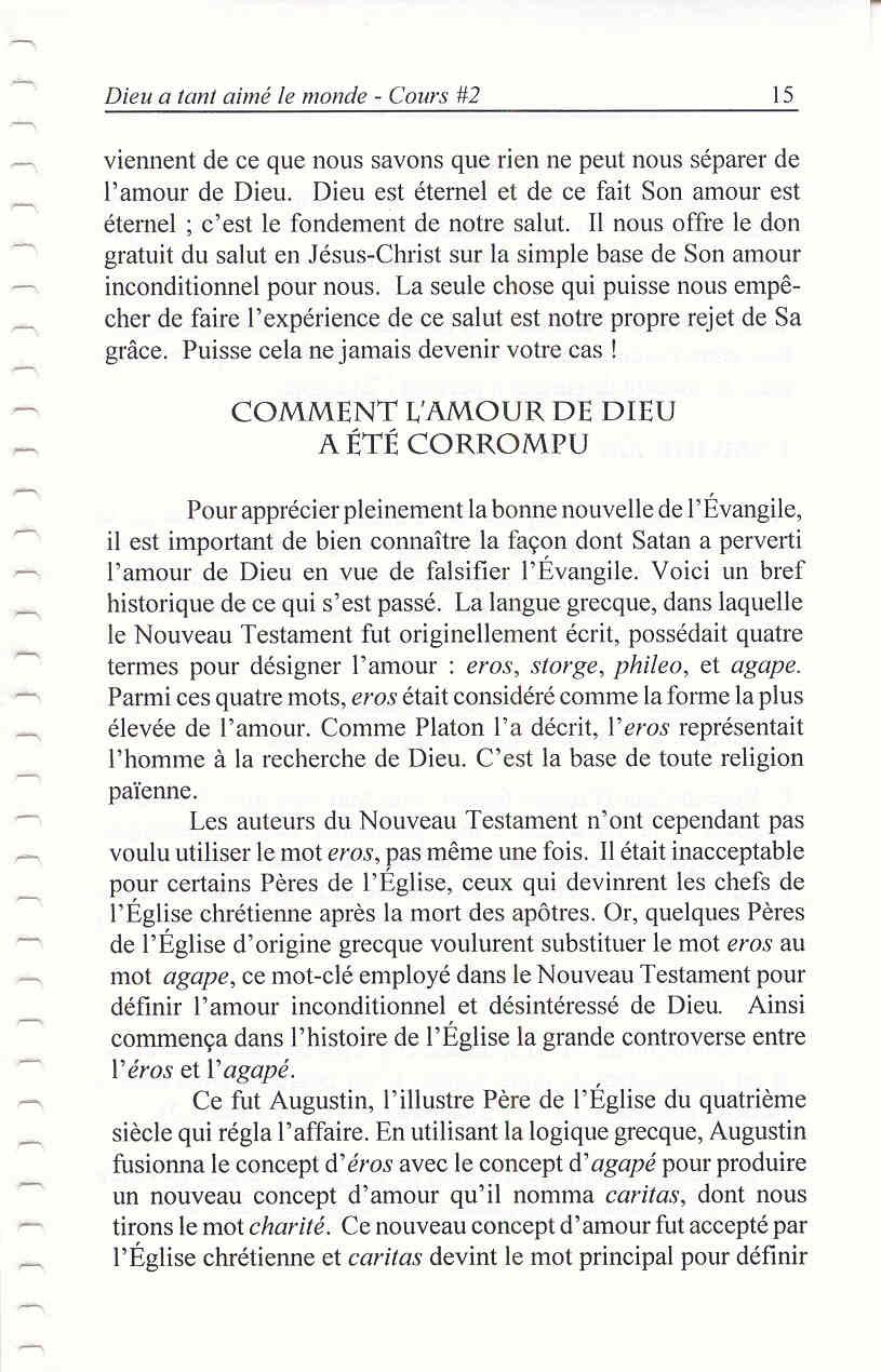 Dieu A Tant Aimé Le Monde 2 L Amour De Dieu