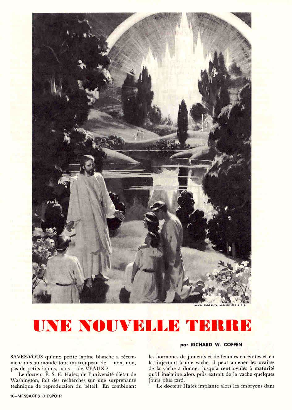 Message d'espoir 16. Une nouvelle terre